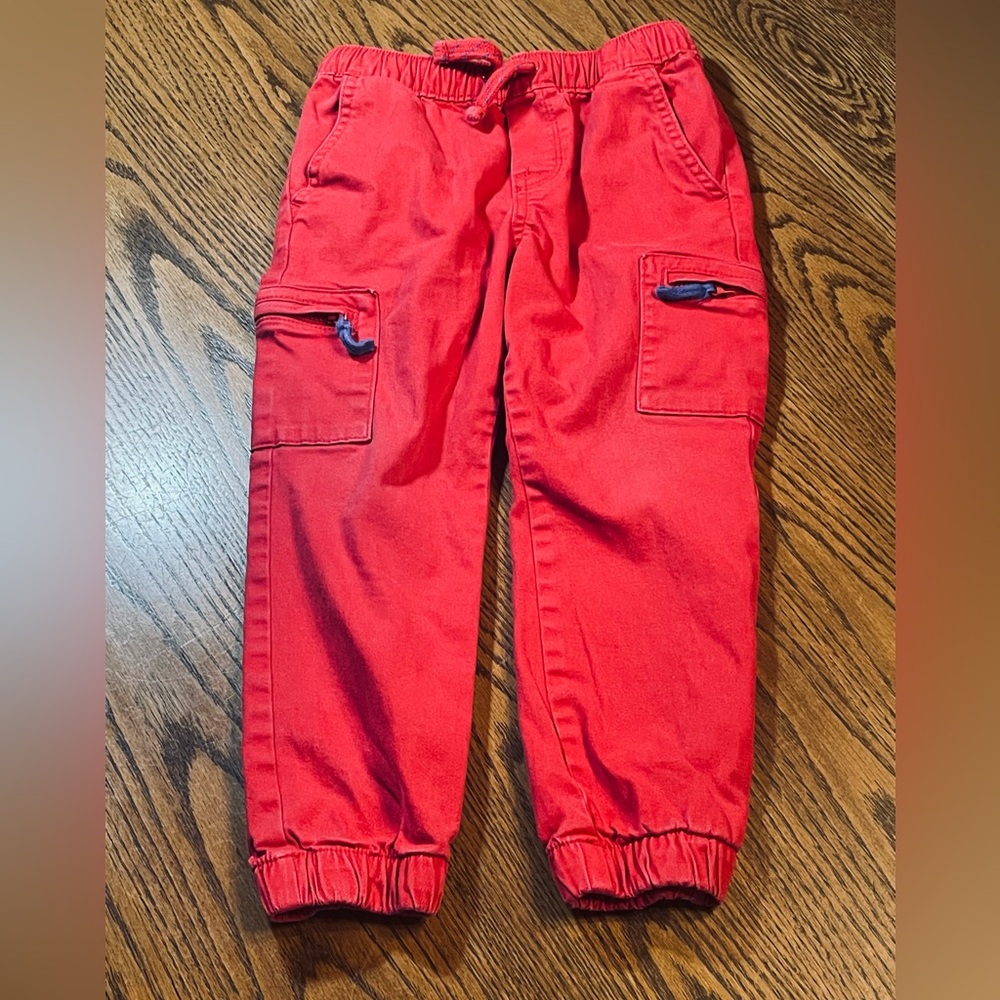 Gymboree Boys 4T Pull On Cargo Pants “London Calling” Red